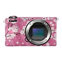 Glossy Glitter Camera Skin Compatible with Sony A6700 Mirrorless Camera (2023) - Sakura Pink - Premium 3M Vinyl Protective Wrap Decal Cover - Easy to Apply | Crafted in the USA by MightySkins