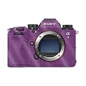 Glossy Glitter Camera Skin Compatible with Sony Alpha 9 III (2024) - Solid Purple - Premium 3M Vinyl Protective Wrap Decal Cover - Easy to Apply | Crafted in the USA by MightySkins
