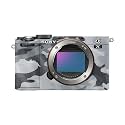 Glossy Glitter Camera Skin Compatible with Sony A7C Mark II (2023) - Gray Camouflage - Premium 3M Vinyl Protective Wrap Decal Cover - Easy to Apply | Crafted in the USA by MightySkins