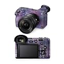 Glossy Glitter Camera Skin Compatible with Sony FX2 Digital Camera (2025) - Violet Stars - Premium 3M Vinyl Protective Wrap Decal Cover - Easy to Apply | Crafted in the USA by MightySkins
