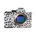 Glossy Glitter Camera Skin Compatible with Sony Alpha A7 Mark V (2025) - Snow Leopard Print - Premium 3M Vinyl Protective Wrap Decal Cover - Easy to Apply | Crafted in the USA by MightySkins