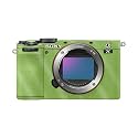 Glossy Glitter Camera Skin Compatible with Sony A7C Mark II (2023) - Solid Lime Green - Premium 3M Vinyl Protective Wrap Decal Cover - Easy to Apply | Crafted in the USA by MightySkins