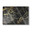 Glossy Glitter Laptop Skin Compatible with Surface Laptop 7 15" (2024) - Black Gold Marble - Premium 3M Vinyl Protective Wrap Decal Cover - Easy to Apply | Crafted in The USA by MightySkins