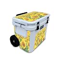 Glossy Glitter Skin Compatible with Yeti Roadie 32 Wheeled Cooler - Sunflower Field - Premium 3M Vinyl Protective Wrap Decal Cover - Easy to Apply | Crafted in The USA by MightySkins
