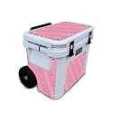 Glossy Glitter Skin Compatible with Yeti Roadie 32 Wheeled Cooler - Pink Bandana - Premium 3M Vinyl Protective Wrap Decal Cover - Easy to Apply | Crafted in The USA by MightySkins
