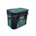 Glossy Glitter Skin Compatible with Yeti Roadie 15 Hard Cooler - Watercolor Blue - Premium 3M Vinyl Protective Wrap Decal Cover - Easy to Apply | Crafted in The USA by MightySkins