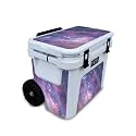 Glossy Glitter Skin Compatible with Yeti Roadie 32 Wheeled Cooler - Violet Stars - Premium 3M Vinyl Protective Wrap Decal Cover - Easy to Apply | Crafted in The USA by MightySkins