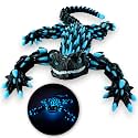 Glow in the Dark Articulated Armadillo Lizard - PhantomBlitz Black & Blue Glow Reptile Figurine with Moving Joints, 3d Printed Lizard for Mythical Lore or Fantasy Shelf Decor, 3d Lizard