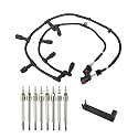 Glow Plug Connector Wire Harness + Glow Plugs Removal Tool Compatible with 04-10 Ford 6.0L Powerstroke Diesel F250 F350 F450 F550 Replace 4C2Z12A690AB, 4C2Z12A690BA, 5C3Z12A690A, 4C3Z12A342AA