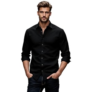 Glowic Mens Plain Casual Shirt Cotton