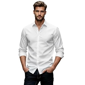 Glowic Mens Plain Casual Shirt Cotton