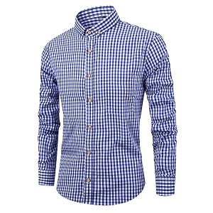 Glowic Mens Checkered Casual Shirt Full