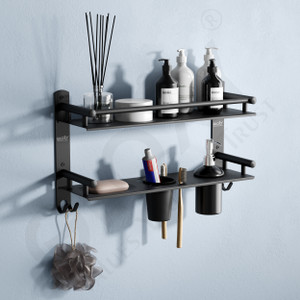 gloxy bathroom shelves with soap dishdispensertumblertowel holdertoothbrush holder stainless steel wall shelf