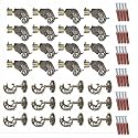 GLOXY Antique Rajwada Elephant-Shaped Curtain Brackets with Finials – Aluminium Parda Holders with Fittings &amp; 1-Inch Rod Pocket Finials for Windows and Doors - Combo Pack of 6 Pairs