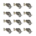 GLOXY ENTERPRISE Aluminium Antique Finish Curtain Brackets Parda Holder/Curtain Holders and 1 Inch Rod Support Fittings (Pair of 6)