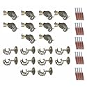GLOXY Antique Rajwada Elephant-Shaped Curtain Brackets with Support – Aluminium Parda Holders with Fittings & 1-Inch Rod Pocket Finials for Windows and Doors - Combo Pack of 5 Pairs