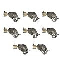 GLOXY ENTERPRISE Aluminium Antique Finish Printed Rod Pocket Semi Sheer Curtain Brackets Parda Holder / Printed Curtain Holders And 1 Inch Rod Support Fittings (Pair Of 4),Multicolor
