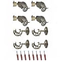 GLOXY Aluminium Rajwada Elephant Shape Antique Curtain Brackets with Support 1 Inch Rod Pocket Finials Designer Window(2 Pair) - Stylish, Durable Window Decor Solution for Elegant Home Interiors