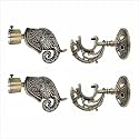 GLOXY Aluminium Rajwada Elephant Shape Antique Curtain Brackets with Support 1 Inch Rod Pocket Finials Designer Window Stylish, Durable Window Decor Solution for Elegant Home Interiors (Pair of 1)