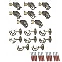 GLOXY Aluminium Rajwada Elephant Shape Antique Curtain Brackets with Support 1 Inch Rod Pocket Finials Designer Window(4 Pair) - Stylish, Durable Window Decor Solution for Elegant Home Interiors