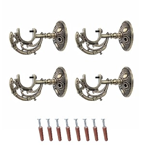 gloxy enterprise aluminum antique finish curtain brackets parda holders with support fittings 1 inch rod pocket finials designer door and window pair of 2