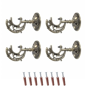 gloxy enterprise aluminum antique finish curtain brackets parda holders with support fittings 1 inch rod pocket finials designer door and window pair of 2