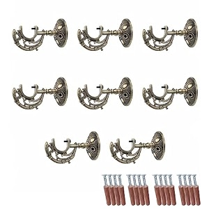 gloxy enterprise aluminum antique finish curtain brackets parda holders with support fittings 1 inch rod pocket finials designer door and window-pair of 4