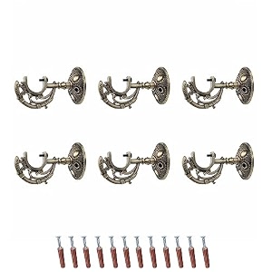 gloxy enterprise aluminum antique finish curtain brackets parda holders with support fittings 1 inch rod pocket finials designer door and window pair of 3