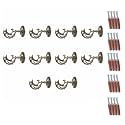 GLOXY ENTERPRISE Aluminum Antique Finish Curtain Brackets Parda Holders with Support Fittings 1 Inch Rod Pocket Finials Designer Door and Window (Pair of 5)