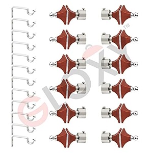 gloxy enterprise stainless steel samosa shape brackets parda holder with support 1 inch curtains rod pocket finials designer door and window curtain holders and rod support fittings maroon 6 pair