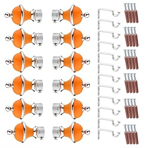 gloxy manjira shape stainless steel amp abs curtain bracket parda holder with support 1 inch rod pocket finials designer door and window rod support fittings curtain rod holderorange pair of 6