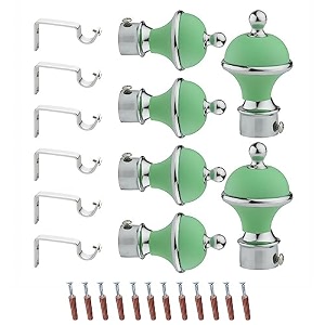 gloxy manjira shape stainless steel amp abs curtain bracket parda holder with support 1 inch rod pocket finials designer door and window rod support fittings curtain rod holdergreen pair of 3