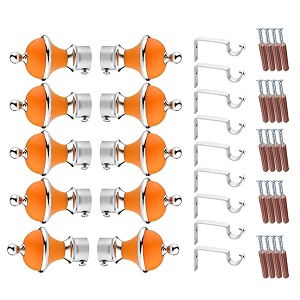 gloxy manjira shape stainless steel amp abs curtain bracket parda holder with support 1 inch rod pocket finials designer door and window rod support fittings curtain rod holderorange pair of 5