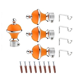 gloxy manjira shape stainless steel amp abs curtain bracket parda holder with support 1 inch rod pocket finials designer door and window rod support fittings curtain rod holderorange pair of 2