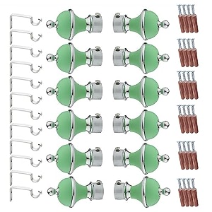 gloxy manjira shape stainless steel amp abs curtain bracket parda holder with support 1 inch rod pocket finials designer door and window rod support fittings curtain rod holdergreen pair of 6