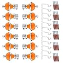 GLOXY Manjira Shape Stainless Steel &amp; ABS Curtain Bracket Parda Holder with Support 1 Inch Rod Pocket Finials Designer Door and Window Rod Support Fittings, Curtain Rod Holder(Orange, Pair of 6)