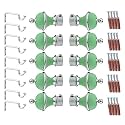 GLOXY Manjira Shape Stainless Steel &amp; ABS Curtain Bracket Parda Holder with Support 1 Inch Rod Pocket Finials Designer Door and Window Rod Support Fittings, Curtain Rod Holder(Green, Pair of 5)