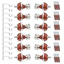 GLOXY Manjira Shape Stainless Steel &amp; ABS Curtain Bracket Parda Holder with Support 1 Inch Rod Pocket Finials Designer Door and Window Rod Support Fittings, Curtain Rod Holder(Maroon, Pair of 6)