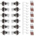 GLOXY Manjira Shape Stainless Steel &amp; ABS Curtain Bracket Parda Holder with Support 1 Inch Rod Pocket Finials Designer Door and Window Rod Support Fittings, Curtain Rod Holder(Brown, Pair of 6)