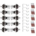 GLOXY Manjira Shape Stainless Steel &amp; ABS Curtain Bracket Parda Holder with Support 1 Inch Rod Pocket Finials Designer Door and Window Rod Support Fittings, Curtain Rod Holder(Brown, Pair of 5)