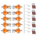 GLOXY Manjira Shape Stainless Steel &amp; ABS Curtain Bracket Parda Holder with Support 1 Inch Rod Pocket Finials Designer Door and Window Rod Support Fittings, Curtain Rod Holder(Orange, Pair of 5)