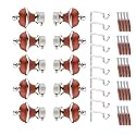 GLOXY Manjira Shape Stainless Steel &amp; ABS Curtain Bracket Parda Holder with Support 1 Inch Rod Pocket Finials Designer Door and Window Rod Support Fittings, Curtain Rod Holder(Maroon, Pair of 5)