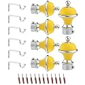 GLOXY Manjira Shape Stainless Steel &amp; ABS Curtain Bracket Parda Holder with Support 1 Inch Rod Pocket Finials Designer Door and Window Rod Support Fittings, Curtain Rod Holder(Yellow, Pair of 3)