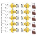 GLOXY Manjira Shape Stainless Steel &amp; ABS Curtain Bracket Parda Holder with Support 1 Inch Rod Pocket Finials Designer Door and Window Rod Support Fittings, Curtain Rod Holder(Yellow, Pair of 5)