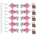 GLOXY Manjira Shape Stainless Steel & ABS Curtain Bracket Parda Holder with Support 1 Inch Rod Pocket Finials Designer Door and Window Rod Support Fittings, Curtain Rod Holder(Pink, Pair of 5)