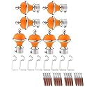 GLOXY Manjira Shape Stainless Steel &amp; ABS Curtain Bracket Parda Holder with Support 1 Inch Rod Pocket Finials Designer Door and Window Rod Support Fittings, Curtain Rod Holder(Orange, Pair of 4)