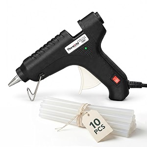 themisto - built with passion glue gun with glue sticks 40w hot melt with anti drip for arts and craftsdiy projectsleak proof glue gun with strong gumming glue sticks10 pc glue sticksblack