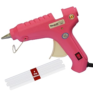 themisto - built with passion 40w anti-drip glue gun with 5 sticks for arts amp crafts diy  leak-proof strong gumming pink - corded electric