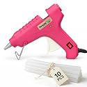 Themisto - Built With Passion 40W Hot Melt Glue Gun With Anti-Drip for Arts and Crafts, DIY Projects | Leak Proof (10 Pc Glue Sticks, Pink) - Corded Electric