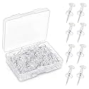 GLUN® 100 Pieces Steel Push Pins with Transparent Top, Durable, Strong & Sharp Thumb Tacks Pins for Notice Boards, Office & Home